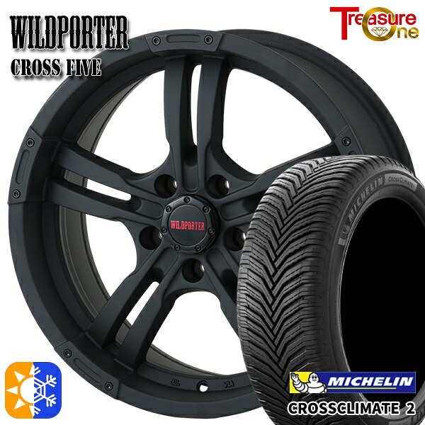 215/60R16 99V XL ミシュラン クロスクライメート2 トレジャーワン ワイルドポーター クロスファイブ MBK 16インチ 7.0J 5H114.3 オールシーズンタイヤホイールセット｜タイヤホイール激安王国