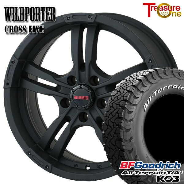 デリカD5 215/70R16 100/97S RWL BFグッドリッチ オールテレーン T/A KO3 トレジャーワン ワイルドポーター クロスファイブ マットブラック 16インチ 7.0J 5H114.3 サマータイヤホイールセット|タイヤホイール激安王国