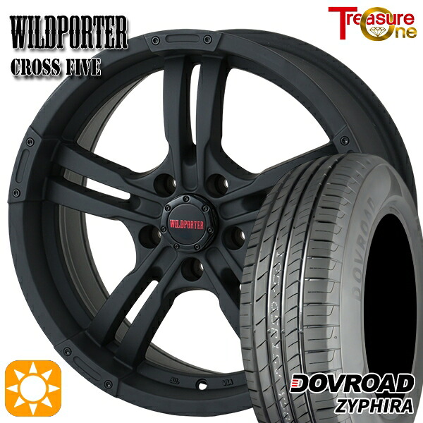 エルグランド クロスロード 215/65R16 98H DOVROAD ザイファイラ トレジャーワン ワイルドポーター クロスファイブ マットブラック 16インチ 7.0J 5H114.3 サマータイヤホイールセット