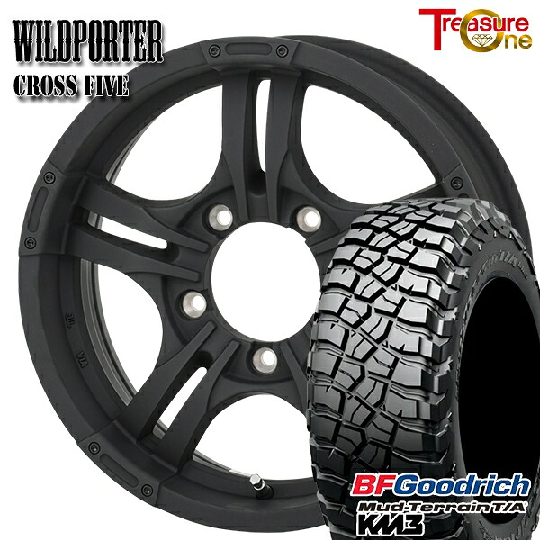 ジムニー 225/75R16 115/112Q RBL BFグッドリッチ マッドテレーン T/A KM3 トレジャーワン ワイルドポーター クロスファイブ マットブラック 16インチ 5.5J 5H139.7 +22 サマータイヤホイールセット|タイヤホイール激安王国