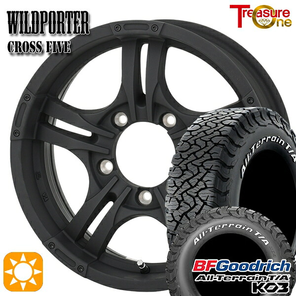 ジムニー 175/80R16 92S RWL BFグッドリッチ オールテレーン T/A KO3 トレジャーワン ワイルドポーター クロスファイブ マットブラック 16インチ 5.5J 5H139.7 +22 サマータイヤホイールセット
