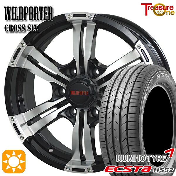 215/60R17 100V XL クムホ エクスタ HS52 トレジャーワン ワイルドポーター クロスシックス ブラックポリッシュ 17インチ 6.5J 6H139.7 サマータイヤホイールセット 67,265円
