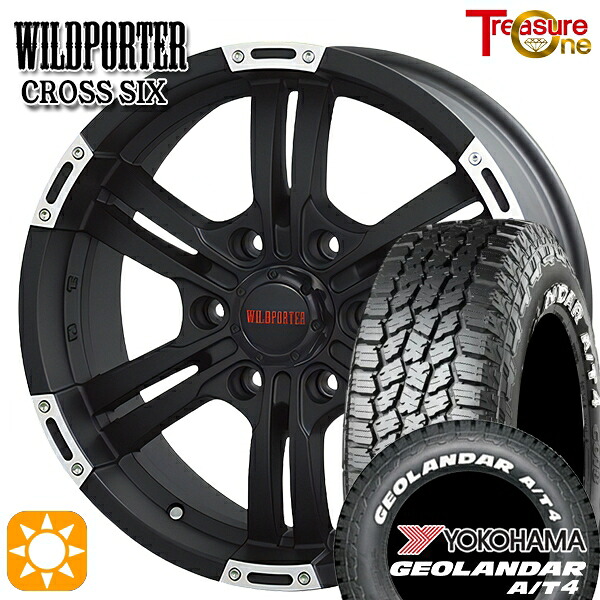 200系ハイエース 215/65R16C 109/107S ヨコハマ ジオランダー A/T4 ホワイトレター レジャーワン ワイルドポーター クロスシックス マットブラックポリッシュ 16インチ 6.5J 6H139.7 +38 サマータイヤホイールセット｜タイヤホイール激安王国