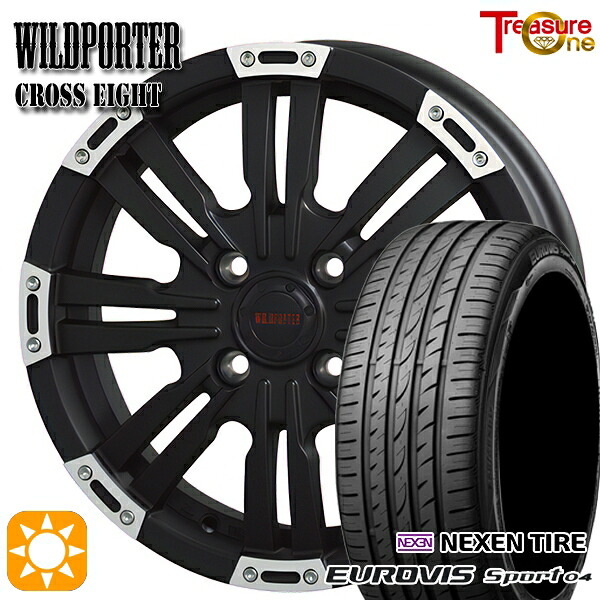 165/60R14 75H ロードストーン ユーロビズ Sport 04 トレジャーワン ワイルドポーター クロスエイト マットブラックポリッシュ 14インチ 4.5J 4H100 サマータイヤホイールセット｜タイヤホイール激安王国