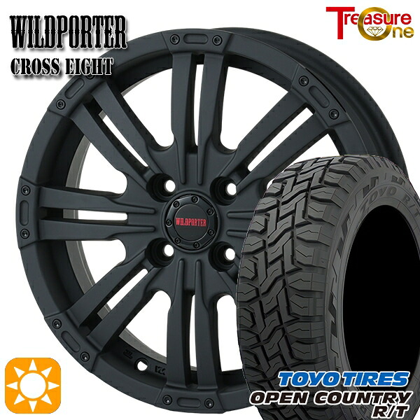 155/65R14 75Q トーヨー オープンカントリー R/T トレジャーワン ワイルドポーター クロスエイト マットブラック 14インチ 4.5J 4H100 +45 サマータイヤホイールセット