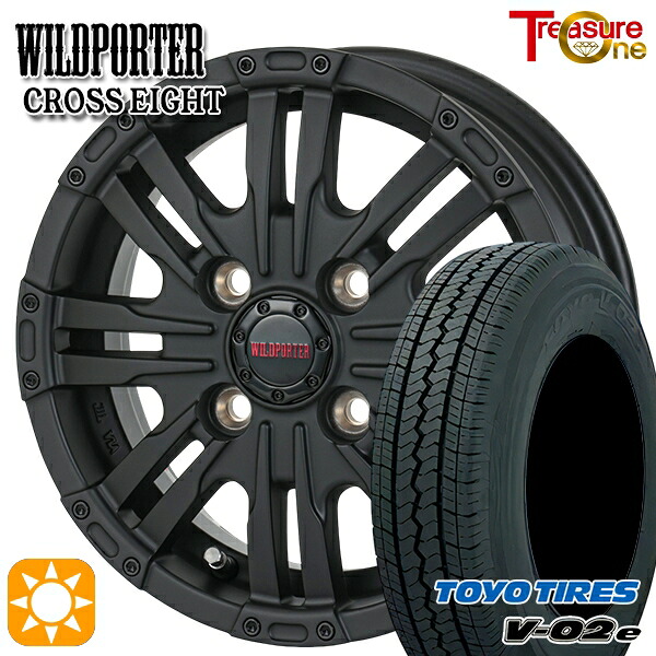 軽トラ軽バン用 145/80R12 80/78N トーヨー V02E V-02E トレジャーワン ワイルドポーター クロスエイト MBK 12インチ 新品サマータイヤホイール 4本セット 送料無料 34,775円