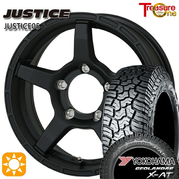 195R16C 104/202Q ヨコハマ ジオランダーX-AT G016 トレジャーワン ジャスティス05 ブラック 16インチ 5.5J 5H139.7 +20 サマータイヤホイールセット