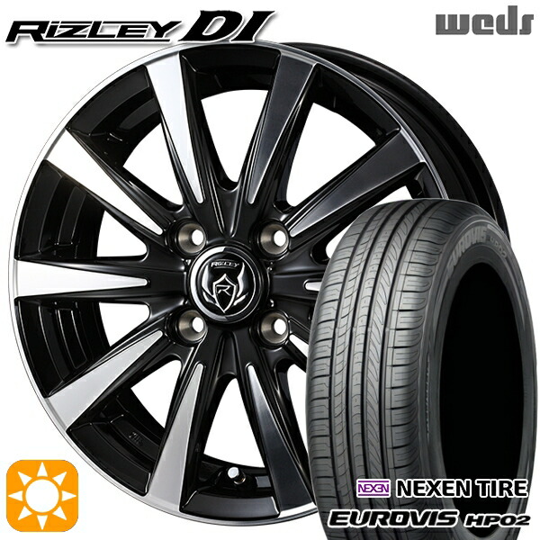 165/65R14 ネクセン ロードストーン ユーロビズ HP02 Weds ライツレーDI ブラックポリッシュ 14インチ 4.5J 4H100 サマータイヤホイールセット