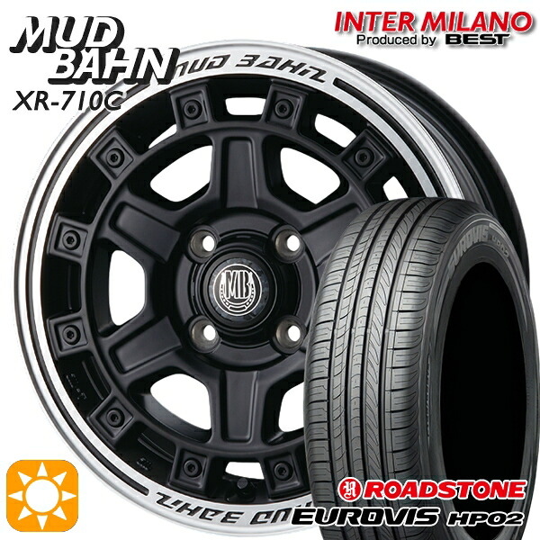 155/65R14 ロードストーン ユーロビズ HP02 インターミラノ マッドバーン XR-710C MBK/RP 14インチ 5.0J 4H100 +45 サマータイヤホイールセット｜タイヤホイール激安王国