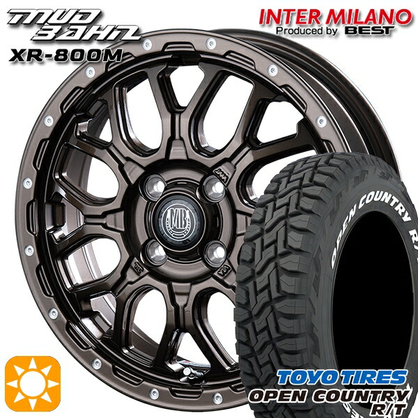 4/10ﾎﾟｲﾝﾄ10倍★タフト 165/65R15 81Q トーヨー オープンカントリー R/T ホワイトレター インターミラノ マッドバーン XR-800M GBR/PP 15インチ 4.5J 4H100 サマータイヤホイールセット
