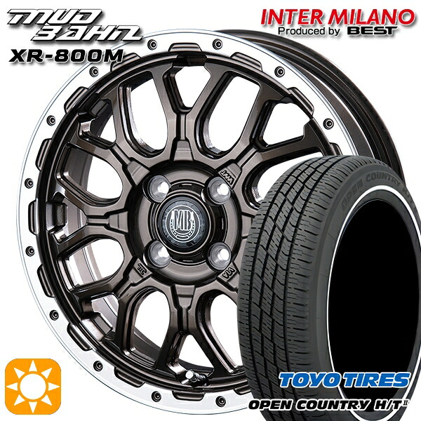 4/20ﾎﾟｲﾝﾄ10倍★165/65R15 81H トーヨー オープンカントリー H/T2 WR インターミラノ マッドバーン XR-800M GBR/RP 15インチ 4.5J 4H100 サマータイヤホイールセット