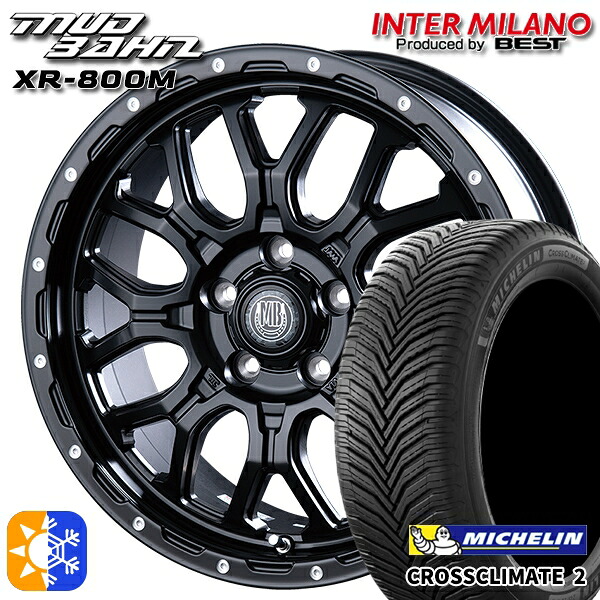 205/50R17 93W XL ミシュラン クロスクライメート2 インターミラノ マッドバーン XR-800M MBK/PP 17インチ 7.0J 5H114.3 オールシーズンタイヤホイールセット