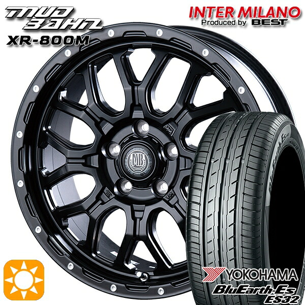 215/55R17 94V ヨコハマ ブルーアース ES32 インターミラノ マッドバーン XR-800M MBK/PP 17インチ 7.0J 5H114.3 サマータイヤホイールセット