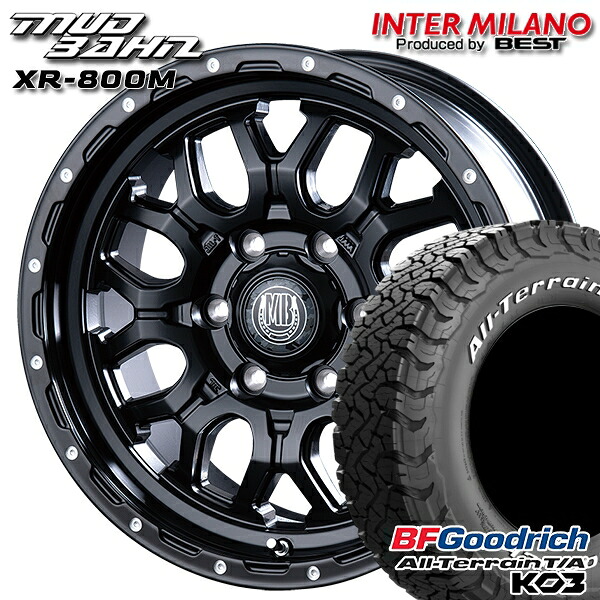 215/70R16 100/97S RWL BFグッドリッチ オールテレーン T/A KO3 インターミラノ マッドバーン XR-800M MBK/PP 16インチ 6.5J 6H139.7 サマータイヤホイールセット｜タイヤホイール激安王国 98,852円