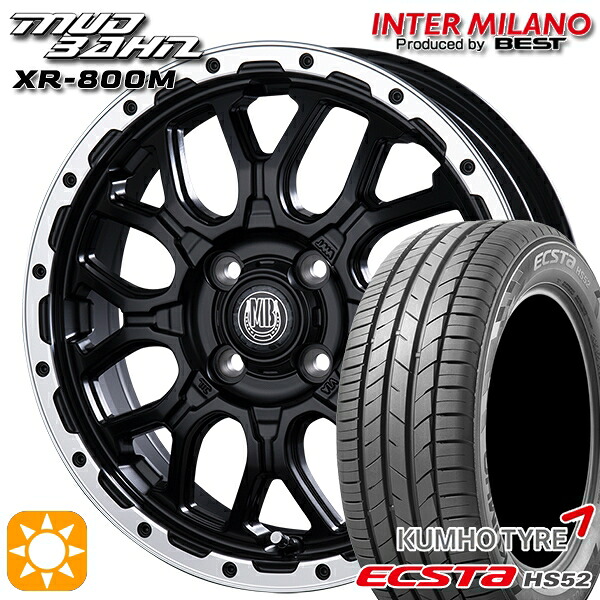 195/45R16 84V XL クムホ エクスタ HS52 インターミラノ マッドバーン XR-800M MBK/RP 16インチ 6.5J 4H100 サマータイヤホイールセット|タイヤホイール激安王国