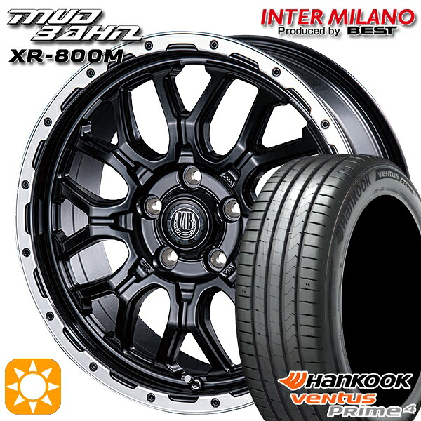 4/10ﾎﾟｲﾝﾄ10倍★225/60R17 99V ハンコック ベンタスプライム4 K135A インターミラノ マッドバーン XR-800M MBK/RP 17インチ 7.0J 5H114.3 サマータイヤホイールセット