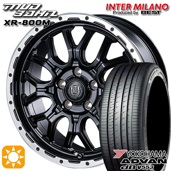 リーフ レヴォーグ 215/50R17 95V XL ヨコハマ アドバンデシベル V553 インターミラノ マッドバーン XR-800M MBK/RP 17インチ 7.0J 5H114.3 サマータイヤホイールセット