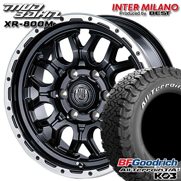 215/70R16 100/97S RWL BFグッドリッチ オールテレーン T/A KO3 インターミラノ マッドバーン XR-800M MBK/RP 16インチ 6.5J 6H139.7 サマータイヤホイールセット