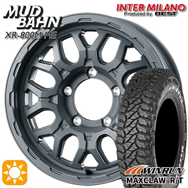 ジムニーJB23/64 185/85R16 105/103N ウィンラン マックスクロウ R/T ホワイトレター インターミラノ マッドバーン XR-800M ME チッピンググレー（CGY）16インチ 5.5J 5H139.7 +20 サマータイヤホイールセット｜タイヤホイール激安王国