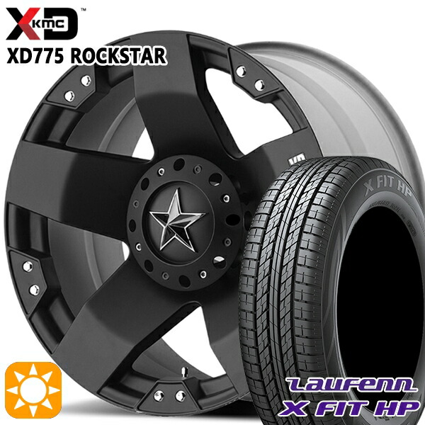 225/65R17 102H ラウフェン X FIT HP LA41 KMC XD775 ROCKSTAR 17インチ 8.0J 5H114.3 マットブラック サマータイヤホイールセット