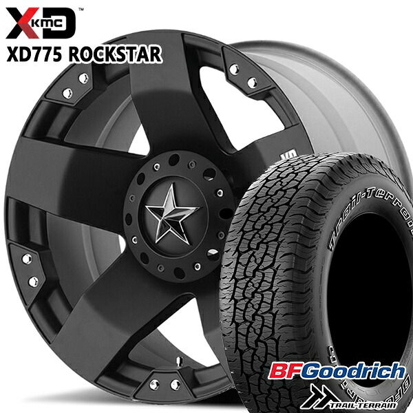 245/65R17 111T ORWL BFグッドリッチ トレールテレーン KMC XD775 ROCKSTAR 17インチ 8.0J 5H114.3 マットブラック サマータイヤホイールセット
