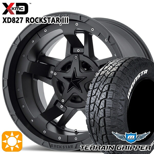 JEEPラングラー 285/70R17 121/118R LT モンスタ テレーングリッパー KMC XD827 ROCKSTAR III 17インチ 8.0J 5H127 MATTE BLACK(w/Black Accents) サマータイヤホイールセット
