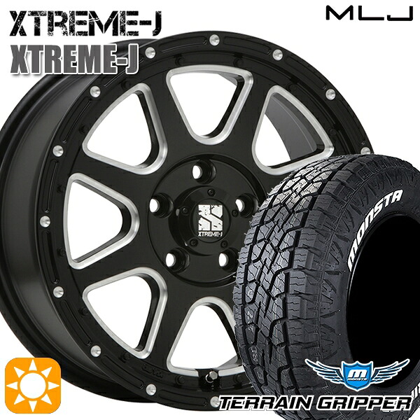 JEEPラングラー 285/70R17 121/118R LT モンスタ テレーングリッパー MLJ エクストリームJ グロスブラックミルド 17インチ 7.5J 5H127 サマータイヤホイールセット|タイヤホイール激安王国
