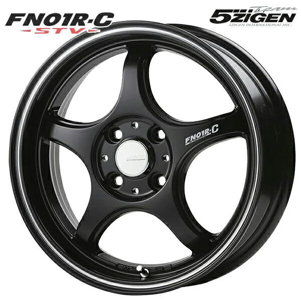 楽天市場】15インチ 5.0J 4H100 +45 5次元 FN01R-C STV マットブラック 