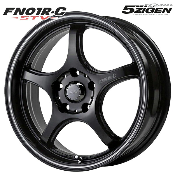 17インチ 7.0J 5H100 +45 5次元 FN01R-C STV マットブラック/マシニングライン アルミホイール単品 4本（1台分）送料無料 ｜タイヤホイール激安王国