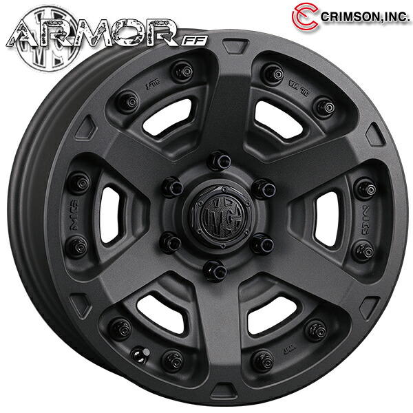 16インチ 7.0J 6H139.7 +38 CRIMSON クリムソン MGアーマー ショットガンブラック アルミホイール単品 4本（1台分）送料無料