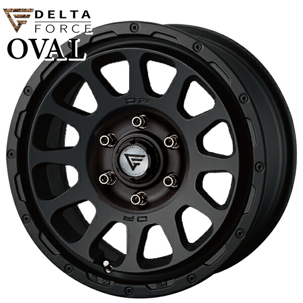 【16インチ 7.0J 6H139.7 +38】デルタフォース オーバル マットブラック ハイエース(200系) アルミホイール単品 4本（1台分）送料無料