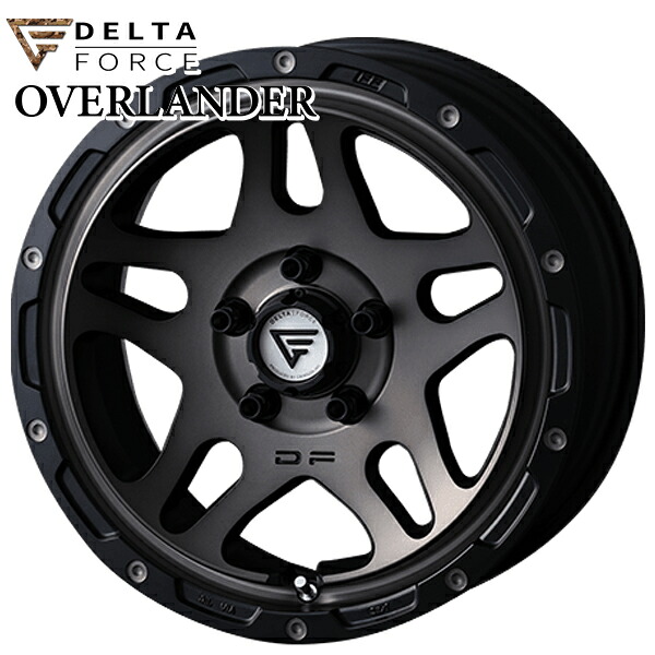 【16インチ 7.0J 5H114.3 +35】デルタフォース オーバーランダー マットスモークポリッシュ デリカD5 アルミホイール単品 4本（1台分）送料無料