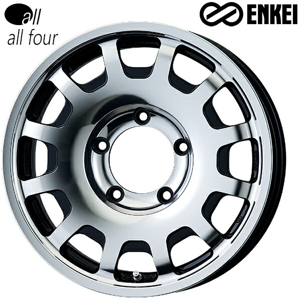 16インチ 5.5J 5H139.7 +20 ENKEI エンケイ オールフォー all four マシニングブラック アルミホイール単品 4本(1台分)送料無料 |タイヤホイール激安王国