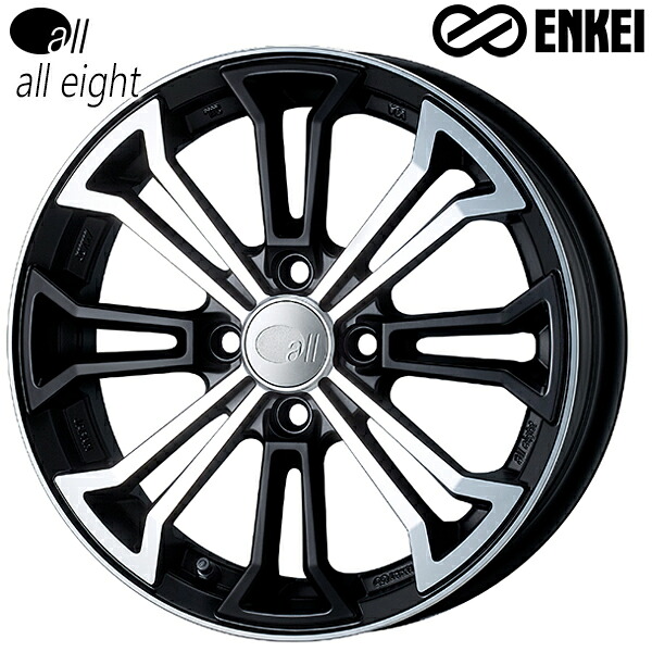 15インチ 5.0J 4H100 +45 ENKEI エンケイ オールエイト all eight マットマシンドブラック アルミホイール単品 1本 4本以上送料無料