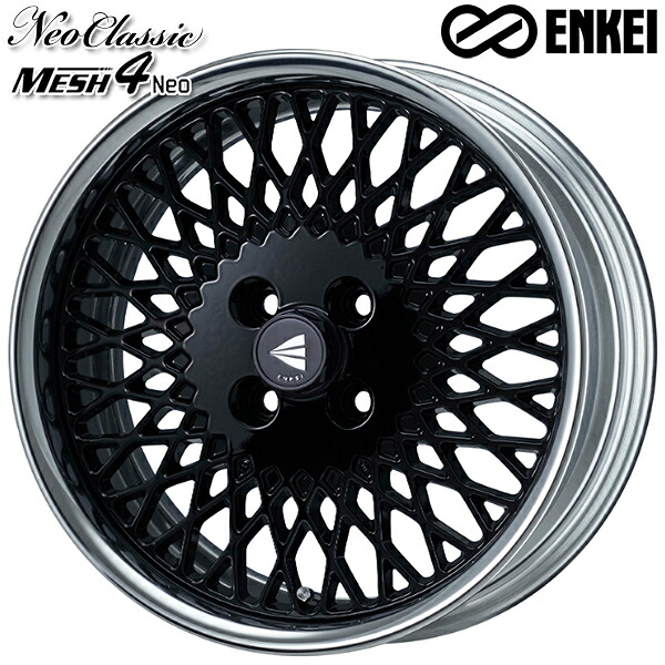 17インチ 7.0J 4H100 +15~+45 ENKEI エンケイ ネオクラシック メッシュ4ネオ ブラック アルミホイール単品 1本 4本以上送料無料 |タイヤホイール激安王国