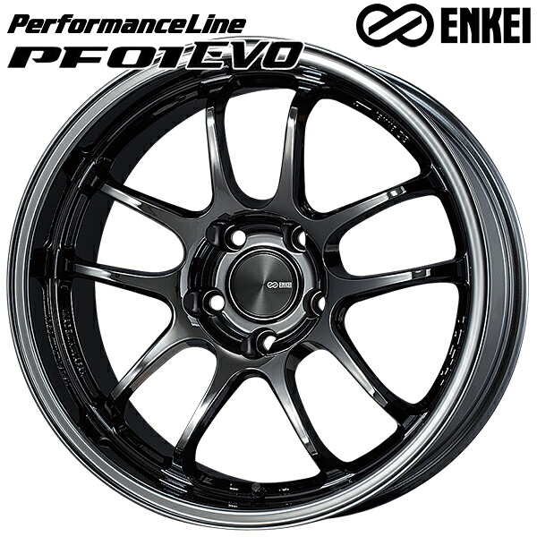 17インチ 9.0J 5H114.3 ±0 ENKEI エンケイ パフォーマンスライン PF01 EVO SBK アルミホイール単品 1本 4本以上送料無料