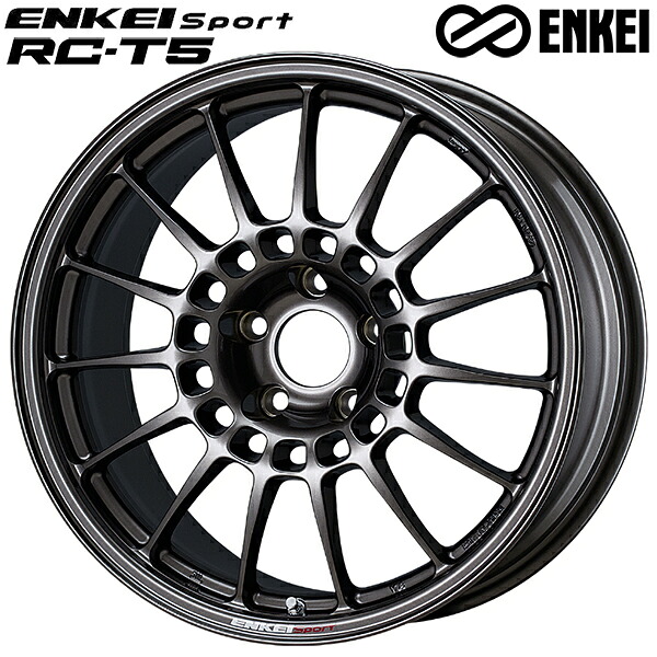 18インチ 8.0J 5H114.3 +30 ENKEI エンケイ スポーツ RC-T5 ダークシルバー アルミホイール単品 4本（1台分）送料無料