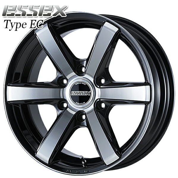 17インチ 6.5J 6H139.7 +38 ESSEX エセックス タイプ EC ブラックポリッシュ アルミホイール単品 4本（1台分）送料無料