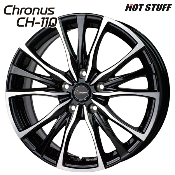 ホットスタッフ クロノス CH110 サイズ:19インチ 8.0J HOLE/PCD:5H 114.3 インセット:42 カラー:メタリックブラックポリッシュ(MB/P) アルミホイール単品 1本 4本以上送料無料