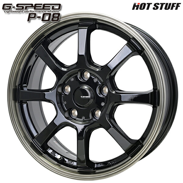 【18インチ 7.0J 5H114.3 +38】ホットスタッフ ジースピード P08 BK/BR(ブラック&ブロンズクリア) アルミホイール単品 4本(1台分)送料無料|タイヤホイール激安王国
