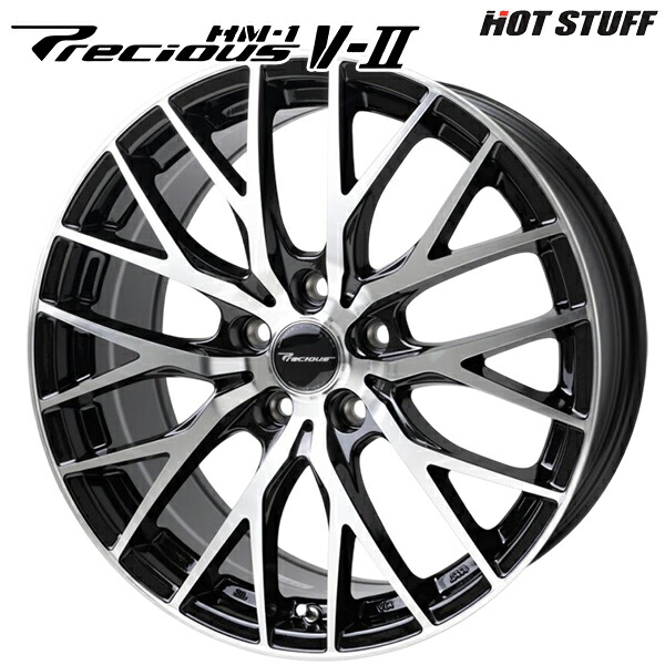ホットスタッフ プレシャス HM1 V2 サイズ：18インチ 8.0J HOLE/PCD：5H 114.3 インセット：42 カラー：メタリックブラックポリッシュ（BK/P） アルミホイール単品 4本（1台分）送料無料