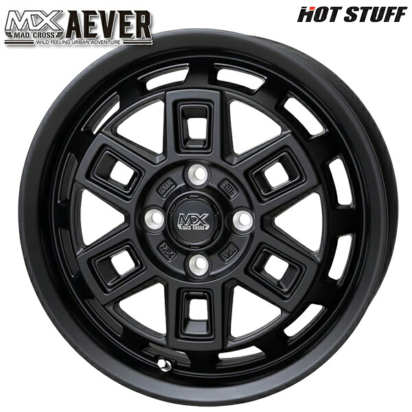15インチ 4.5J 4H100 +45 HotStuff マッドクロス アイヴァー MTBK アルミホイール単品 4本(1台分)送料無料 |タイヤホイール激安王国