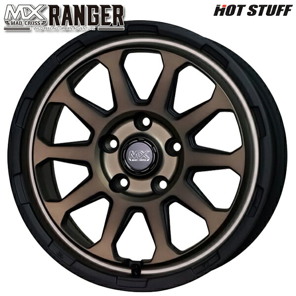 16インチ 7.0J 5H114.3 +38 HotStuff ホットスタッフ マッドクロス レンジャー マットブロンズ アルミホイール単品 1本 4本以上送料無料