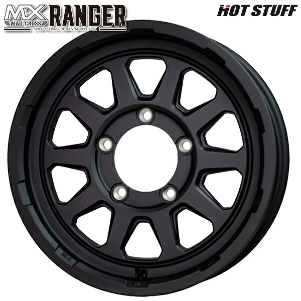 16インチ 5.5J 5H139.7 +20 HotStuff ホットスタッフ マッドクロス レンジャー マットブラック アルミホイール単品 4本（1台分）送料無料