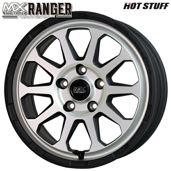 16インチ 7.0J 5H114.3 +38 HotStuff ホットスタッフ マッドクロス レンジャー マットシルバー アルミホイール単品 4本(1台分)送料無料 |タイヤホイール激安王国