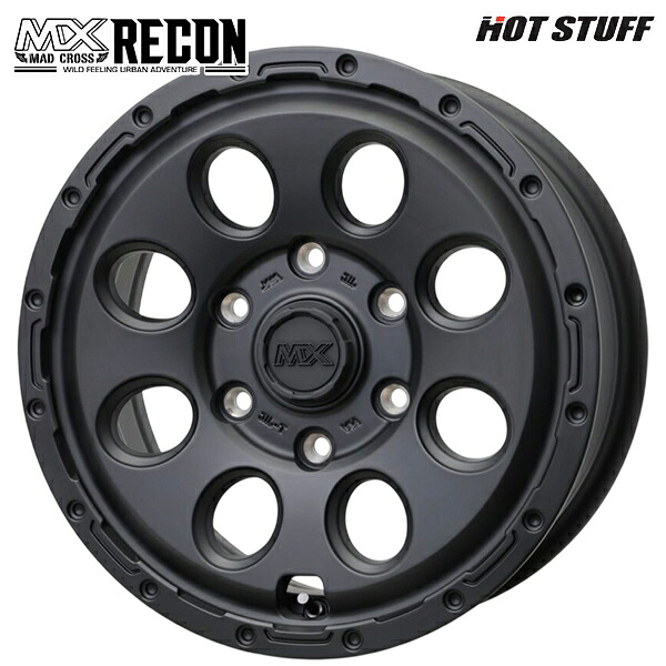 【16インチ 6.5J 6H139.7 +38】ホットスタッフ マッドクロス リーコン MBK（マットブラック） アルミホイール単品 1本 4本以上送料無料｜タイヤホイール激安王国