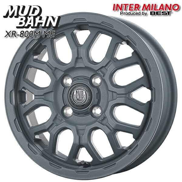 インターミラノ マッドバーン XR-800M ME サイズ：12インチ 4.0J HOLE/PCD：4H 100 インセット：42 カラー：チッピンググレー（CGY） アルミホイール単品 4本（1台分）送料無料 ※※個人宅への配送不可※※ ｜タイヤホイール激安王国