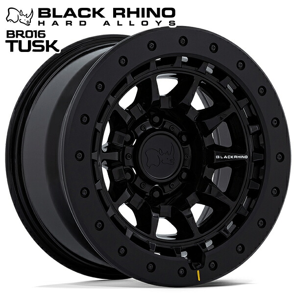 【17インチ 8.5J 5H127 +0】ブラックライノ BR016 TUSK タスク GLOSS BLACK（グロスブラック） アルミホイール単品 1本 4本以上送料無料