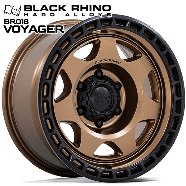 4/10ﾎﾟｲﾝﾄ10倍★【17インチ 8.5J 6H139.7 +0】ブラックライノ BR018 VOYAGER ボイジャー MATTE BRONZE WITH MATTE BLACK LIP（マットブロンズ ウィズマットブラックリップ） アルミホイール単品 1本 4本以上送料無料