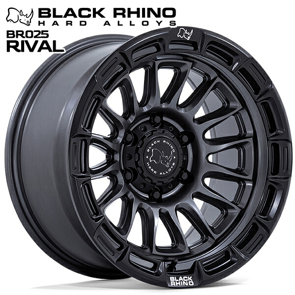 【17インチ 8.5J 6H139.7 +10】ブラックライノ BR025 RIVAL ライバル MATTE GUNMETAL W/ MATTE BLACK LIP（マットガンメタル ウィズマットブラックリップ） アルミホイール単品 4本（1台分）送料無料